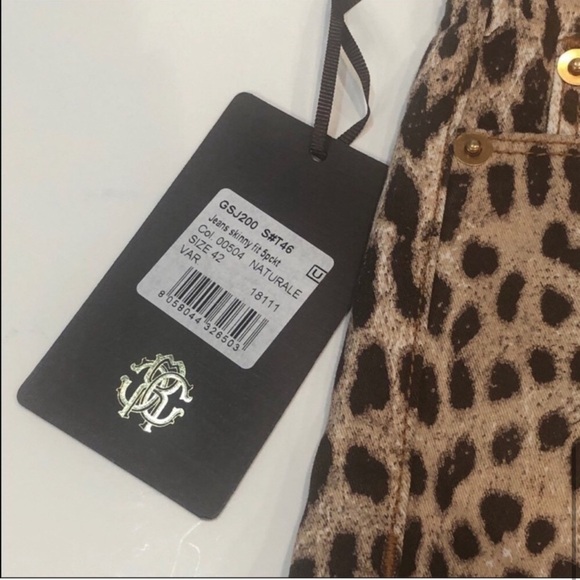 Roberto Cavalli Animal Print Skinny Jeans NWT - Picture 7 of 8